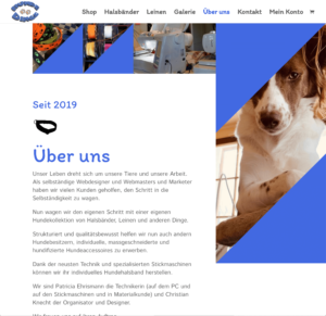Referenzbild Homepage Webshop Hundedinge Schweiz